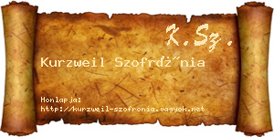 Kurzweil Szofrónia névjegykártya